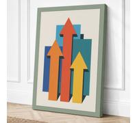 Upward Momentum Geometric Canvas Wall Art Print 24x16 Inch