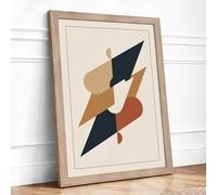Upward Momentum Mid-Century Framed Wall Art Print A2 (59.4×42cm) Oak, Wall Decor for Living Room, Bedroom, Office & Home, Ready to Hang, Art Gift