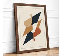 Upward Momentum Mid-Century Framed Wall Art Print A4 (29.7×21cm) Walnut, Wall Decor for Living Room, Bedroom, Office & Home, Ready to Hang, Art Gift