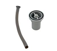 Upward Round Overflow Pipe Head, PP Plastic Washbasin Drainer for Kitchen Sink, Grey Finish Compatible with Various Drain Sets