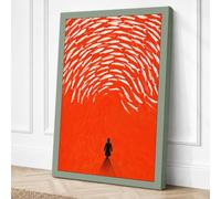 Upward Spiral Minimalist Canvas Wall Art Print 18x12 Inch