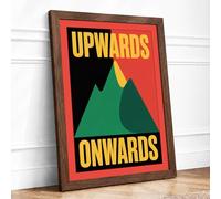 Upwards and Onwards Geometric Framed Wall Art Print A3 (42×29.7cm) Walnut, Wall Decor for Living Room, Bedroom, Office & Home, Ready to Hang, Art Gift