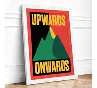 Upwards and Onwards Geometric Framed Wall Art Print A3 (42×29.7cm) White, Wall Decor for Living Room, Bedroom, Office & Home, Ready to Hang, Art Gift
