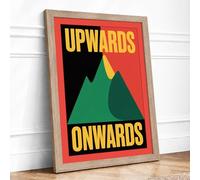 Upwards and Onwards Geometric Framed Wall Art Print A4 (29.7×21cm) Oak, Wall Decor for Living Room, Bedroom, Office & Home, Ready to Hang, Art Gift