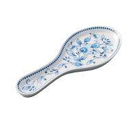 UPware Blue and White Floral Melamine Spoon Rest, Cooking Spoon Holder for Stove Top, Kitchen Counter, and Dining Table, 9.625 Inch, Blue