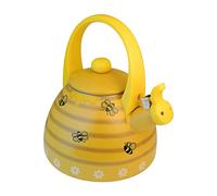 UPware Enamel on Steel Whistling Tea Kettle, Stovetop Teakettle (2.4 Quart, Bee Hive)