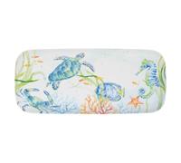 UPware Sea Life Serenade Melamine Serving Tray, 15 x 6.5 Inch Rectangular Serving Platter, BPA Free Food Tray for Party Entertaining