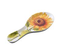 UPware Sunflower Melamine Spoon Rest, Cooking Spoon Holder for Stove Top, Kitchen Counter, and Dining Table, 9.625 Inch, Yellow