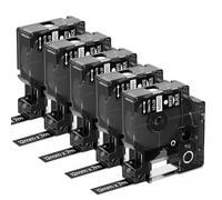 Upwinning 45021 Compatible with Dymo D1 Label Tape Black 12mm x 7m, 5 Pack | Compatible with Dymo D1 Labels 12mm Black S0720610, Compatible with Dymo LabelManager 160 210D 280 360D 420P 500TS 640CB