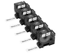 Upwinning 45803 Label Tape 19 mm x 7 m Compatible with Dymo D1 Label Tape 19mm x 7m Black on White, Compatible for Dymo LabelManager 360D 420P 640 Label Makers, 5 Pack
