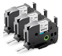 Upwinning AZe-241 TZe-241 Label Printer Tape 18mm Black on White, 3-Pack | Compatible with Brother Tze Label Tape 18mm Laminated, Compatible For Brother P-Touch D400 D450 D460 E300VP H500