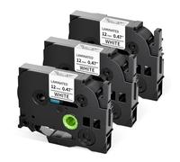 Upwinning Compatible with Brother P Touch Label Tape, Compatible with Brother P-Touch Label Makers PTH-110 PT-H200 H101C E110 GL-H105 H100 H107B, Tze-231 Tze231 Aze 231 12mm Black on White, 3 Pack