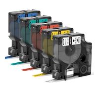 Upwinning Compatible with Dymo D1 Label Tape 9mm x 7m, 5 Colors | Black on White/Red/Blue/Yellow/Green, 40913 40915 40916 40917 40918, Compatible for Dymo LabelManager 160 280 360D 420P 640CB