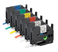 Upwinning Label Printer Tape 12mm Compatible with Brother P touch Label Tape 12mm White Clear Blue Yellow Green Red, Compatible for Brother P-touch H110 E110 H100R H108 H101C H200 1000 Label Maker, 6x