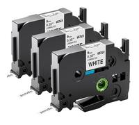 Upwinning TZe-221 Compatible for Brother P-Touch Label Printer Tape 9mm, 3X | Compatible with Brother Tze Tape 9mm 0.35 Black on White, Laminated, AZe-221 Compatible For PT900 1000 1010 H105 H110