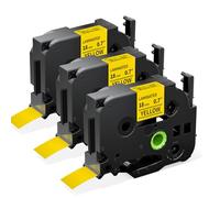 Upwinning TZe-641 Label Tape Yellow 18mm Compatibel with Brother P Touch Label Tape 18mm Yellow, Tze641 Tze 641 Compatible for Brother P-Touch Label Printers D400 D450 D460 E300VP H500, 3 Pack