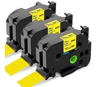 Upwinning Tze-651 Compatible with Brother Tze 24mm Tape Yellow, 3-Pack