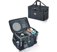 UPWOIGH Large Tactical Tool Bag, 40L Black Collapsible Storage Box Organizer, 600D Oxford Fabric with Waterproof Bottom, Adjustable Dividers, Overlanding Gear for Camping and Travel