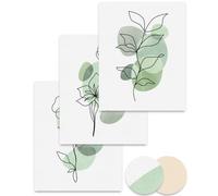 UPWOIGH Sage Green Wall Art Poster Set of 3,11x14in Unframed Real Quality Canvas Paintings for Tasteful Art Poster,Abstract Botanical Prints,Floral Line Drawing, Boho Home Decor
