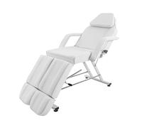 UPWONEC Manual Tattoo Bed Chair, Height Adjustable Facial Bed for Esthetician, Hydraulic Reclining Lying Adjustable Lash Bed for Beauty Salon, Tattoo Chair with Split Legs, Leisure Spa Chair,White