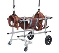 UPWONEC Medium And Large Dog Wheelchairs, Four-Wheeled Dog Disability Assistance Vehicles, Wheelchairs for Pets with Limited Mobility, Made of Aluminum, Strong Stability,Brown L