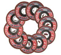 UPWOOD 10 Pack 4-1/2" x 7/8" Extended Flap Ceramic Discs, Type 29 Mixed Grit Set (36/40/60/80/120, 2 Each), Extra-Dense Flap Design for Faster Grinding, 115mm Heavy-Duty Wheels for Angle Grinder