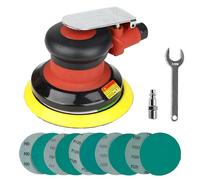 UPWOOD 5 inch Air Random Orbital Sander, MAX 12000 RPM 3/16" Orbit Heavy Duty Dual Action Pneumatic Palm Sander, for Auto Body Woodworking Metal, with 10 Sandpapers & Extra Backing Pad