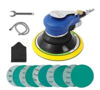UPWOOD 6 Inch Air Random Orbital Sander, Self-Vacuum with Hose & Dust Bag, 150mm Pneumatic Palm Sander with 10 Green Dry Sandpapers (60-320 Grit) for Auto Body & Woodworking