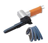 UPWOOD Air Belt Sander, 10 x 330mm Pneumatic Tool with 20 Belts (#40, #60, #80, #120), for Deburring, Sanding, and Finishing (3/8" x 13" Belt Sander)