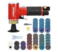 UPWOOD Mini Air Angle Grinder Kit, 50mm, Pneumatic Right Angle Sander Set | 2 Inch Mini Right Angle Sander Set, 90-Degree Surface Prep Tool, 41pcs Roll Locking Quick Change Discs, Surface Finishing