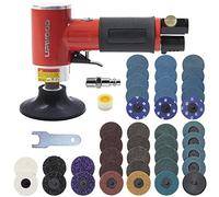 UPWOOD Mini Air Angle Grinder Kit, 75mm, 3 Inch Pneumatic Mini Right Angle Sander Set, 90-Degree Surface Prep Tool with 41pcs Roll Locking Quick Change Discs for Surface Finishing