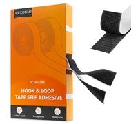 UPXDUMI Hook and Loop Tape 30mm x 5m Multipurpose Strong Self Adhesive Strips Heavy Duty Double Sided Sticky Back Roll Suitable for Home Carpet Sofa Picture Hanging Fabric Industrial Outdoor Black