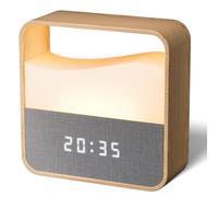 UPXNBOR Digital Alarm Clock, Bedside Alarm Clock with Dimmable Night Light, Silent Desk Clock with LED Display, USB-C Rechargeable, Dual Alarm, Snooze, 3 Volume, for Heavy Sleepers, Bedroom, Travel