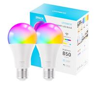 UPXNBOR E27 Smart Bulb, Alexa Light Screw Bulb A19, WiFi Smart Light Bulb 9W, 16 Million Colours, Dimmable RGB, Works with Alexa & Google Assistant, Schedule & Timer, Energy Saving, 2.4GHz Only,2 Pack