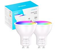 UPXNBOR GU10 Smart Bulb, Alexa Light Bulb, Smart Spotlight Bulb 4.5W, 16 Million Colours, Dimmable RGB, Works with Alexa & Google Assistant, Schedule & Timer, Energy Saving, 2.4GHz Only, 2 Pack