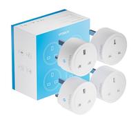 UPXNBOR Smart Plug WiFi, Works with Alexa & Google Home, Energy Monitoring, App & Voice Control, Timer, 2.4GHz Only, 13A, 4 Pack