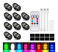 UPXSXT 10Pcs Wireless LED Strobe Lights, 8 Colors 10 kind of Lighting effects USB Rechargeable Anti-Collision Warning Light, High Brightness LED Strobe Lights for Bike Car Drone Motorcycle Aircraft