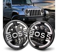 UPXSXT 2PCS 7 Inch LED Headlight, H6024 Angel Eyes Halo Headlight Assembly Amber Turn Signal/White DRL/High/Low Beam For Jeep Cherokee Hummer Land Rover XJ LJ TJ CJ JK (With H4 H13 Adapter)