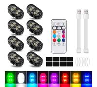 UPXSXT 8Pcs Wireless LED Strobe Lights, 8 Colors 10 kind of Lighting effects USB Rechargeable Anti-Collision Warning Light, High Brightness LED Strobe Lights for Bike Car Drone Motorcycle Aircraft