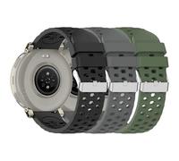 UPZOBU 3 Pack 20mm Silicone Watch Band for Amazfit Active 3 Premium Band