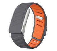 UPZOBU SportFlex Band Compatible Whoop MG Band, Waterproof Silicone Strap Adjustable Wristband, Dark Grey/Orange