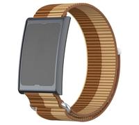 UPZOBU Wristband for Amazfit Helio Strap Fitness Tracker, Quick Release Stretchy Velcro Nylon Loop Band (Brown)