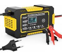 UQAHGRCHR Car Battery Charger for Z900 Graphic Carbon Look, 12V 6A Motorcycle Smart Battery Charger, Battery Maintainer, with LCD Screen, Repair Function,Yellow