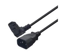 Uqezagpa 0.6m IEC320 C14 to C13 Upward Bend Power Cable Cord Male to Female Connectors Extension Line