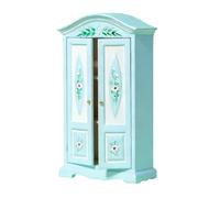 Uqezagpa 1: 12 Scaled Dolls House Wardrobe Hand Painted Miniature Closet with Inner Compartments for Tiny Doll Accessories Model Closet with Shelves