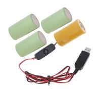 Uqezagpa 1 Set LR20 D Fake Battery Eliminators with Power Switches USB Power Supply Cord to Replace to 4pc 5V LR20 D Battery Water Heater