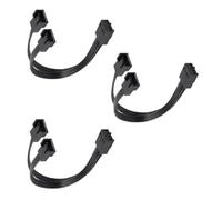Uqezagpa 1 To 2 Ways 4Pin PWMs Fan Cable PWMs Extension Splitter Cable Black Sleeved 13cm Extension Connectors PWM Fan Splitter