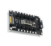 Uqezagpa 10 Port Fan Hubs 4Pin Motherboards Cable Fan Hubs For Computer Air Cooling SATAs Power Port Cable Management Temperature Display
