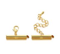 Uqezagpa 10 Set Tubes Crimp End Caps Slider Clasp Buckles Jewelry Extending Chains Making Lover Making Supplies