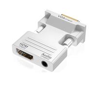 Uqezagpa 1080P HDTV Female to VGA Male Converters Music Output Dongle with 3.5mm Output for Computers Gaming
